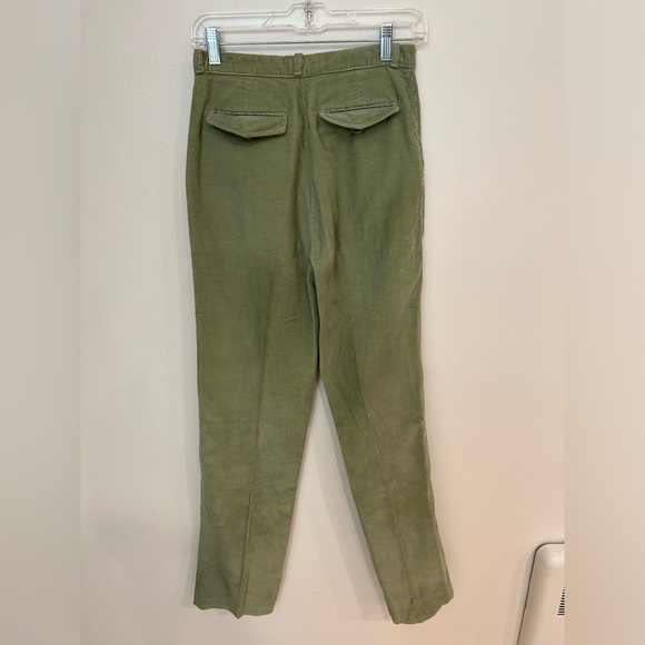 VTG Yves Saint Laurent green bootcut corduroy pants flap pocket high rise 27 - Picture 8 of 11